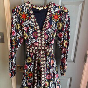 Boden cotton dress - knee length with tie belt - Size 6